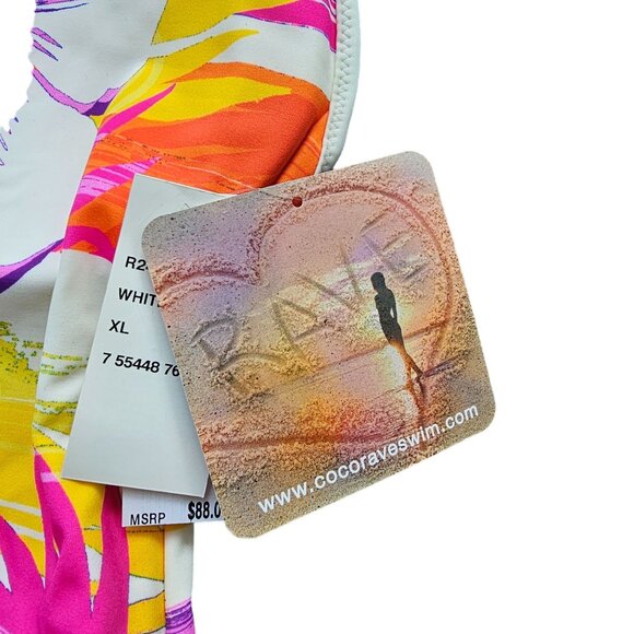 NWT COCO RAVE Floral One Piece Bathingsuit Back Detail sz 8 - Picture 7 of 12